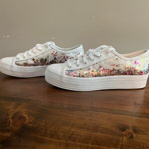 Keds for kate spade - White Confetti Platform Sneakers